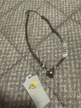 Silver Heart Charm Chain Necklace Eye Candy